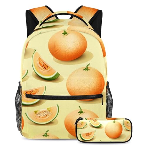Sac à dos étudiant à motif fruit avec trousse pour voyage et cours