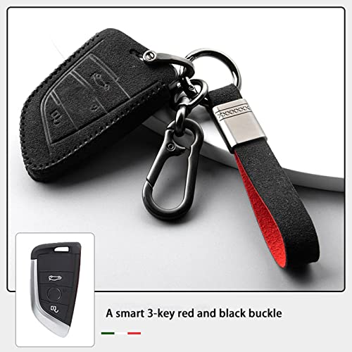 JACBON Capa protetora de chave de camurça fivela com tudo incluído, para BMW 1 2 3 4 5 6 7 Series X1