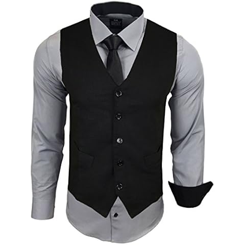 Subliminal Mode - Planchado fácil chaleco + camisa + corbata para hombre Cover