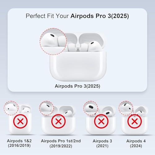 Image of Meyaar Silicone Case for Apple Airpods Pro 3 (2025) Cute Design for Airpods Pro 3 with Keychain Shockproof Protective Case Cover (Bat-Man (Black))