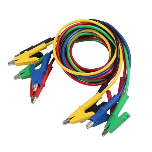 Image of ACEIRMC 5PCS Alligator Clips Test Leads Dual Ended Crocodile Wire Cable with Insulators Clips Test Flexible Copper Cable for Electrical Testing 3.3ft /1m
