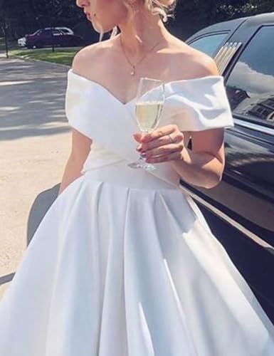 Womens Formal Dresses Off Shoulder Midi Party Evening Gown Pockets ck3573