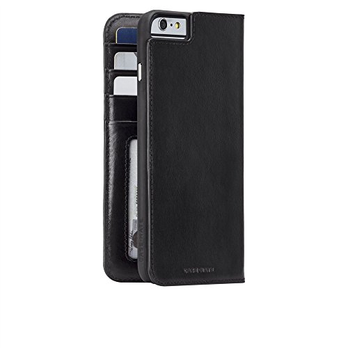 Case-Mate - WALLET FOLIO - iPhone 6 Plus Folio Case / iPhone 6s Plus Folio Case - Genuine Leather iPhone Wallet - Holds ID + Cards + Cash - Black Leather