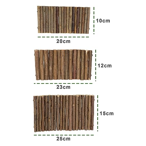 YINETTECH 3PCS Hamster Rabbit Climb Ladder Fence Arch Bridge Branch Toy for Hamsters Lizards Golden Bears Turtles 10x20cm 12x23cm 15x25cm - Image 3