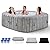 COCLUB Inflatable Square Hot Tub Spa Set, Outdoor Bubble Massage Portable Hot Tub, 4-6 Person Blow up Hot Tub with 130 Soothing Jets, Insulated Cover, Built in Heater Pump, 2 Filter Cartridges