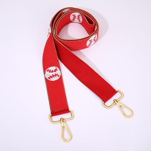 Image of Baseball Purse Strap Replacement Game Day Beaded Purse Strap for Stadium Approved Clear Bag Crossbody Bag Straps