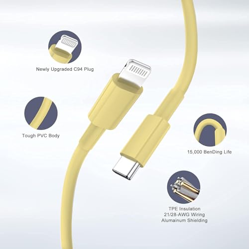Image of iPhone Fast Charger,Type C Wall Charger Block Plug and 6ft USB C to Lightning Charging Cable Cord Long,Power Adapter Cube Brick Box for Apple iPhone 14 Pro Max /14 Plus /14 /13 /12 Mini /11 /XS Max /XR /iPad