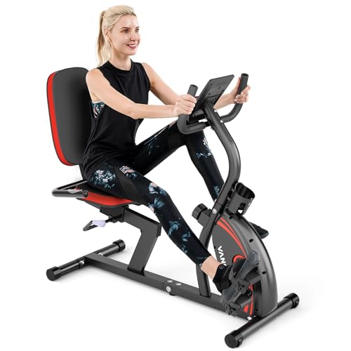 VANSWE Recumbent Exercise Bike, Recumbent Stationary Bikes for Home 400 LBS Weight Capacity, Exercise Bike for Home Seniors with Smart App and Bluetoo