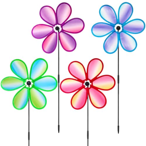 Molino de viento para patio y decoración para exteriores resistente de 4 piezas de jardín 2