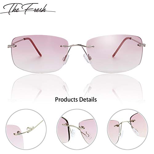 Image of The Fresh Minimalist Small Rectangular Sunglasses Clear Eyewear - Exquisite Packaging