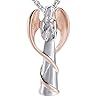 Oinsi EternityMemory Angel Lady Stainless Steel Cremation Pendant Necklace Ashes Keepsake Holder Memorial Urn Jewelry