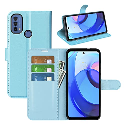 Fertuo Hülle für Motorola Moto E20 / E40 / E30, Handyhülle Leder Flip Hülle Tasche mit Standfunktion, Kartenfach, Magnetschnalle, Silikon Bumper Schutzhülle Cover für Moto E20 / E40 / E30, Blau