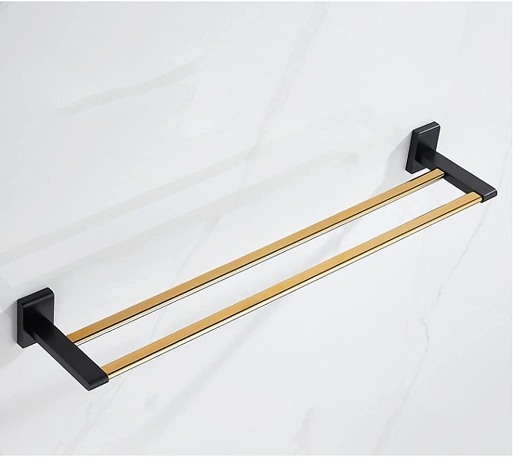 Portasciugamani Portasciugamani Portasciugamani da bagno Porta asciugamani Doppio portasciugamani 50 cm/60 CM Gancio da parete Portasciugamani in stile contemporaneo Mensola per asciugamani da bagno