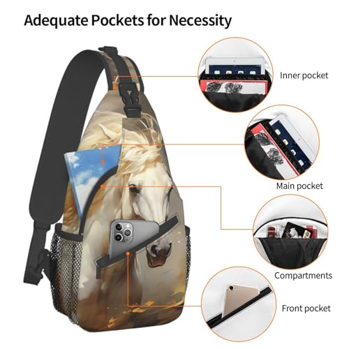 Horse Sling Backpack Chest Bag Crossbody Shoulder Bag Gym Cycling Travel Hiking Daypack For Men Women4