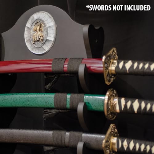 K EXCLUSIVE 16 Sword Display Stand | Showcase Your Samurai Sword Collection | Holds Up to 16 Swords | Elegant Black Lacquer Finish | Hardware Included - Thumbnail 3