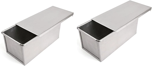 Forma para Pão de Forma Baby em alumínio com tampa - larg. 10 x Compr. 21,5 x Alt. 9cm - Kit com 2 formas