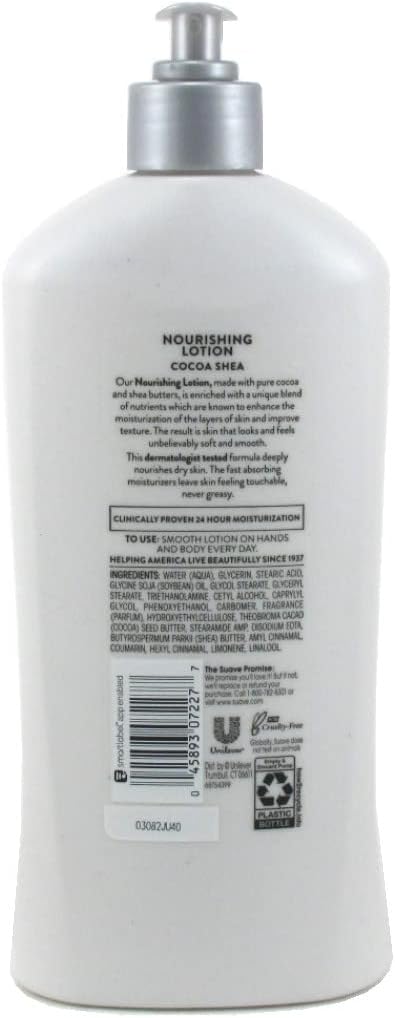 Suave Skin Lotion 18 Ounce Pump Smoothing Cocoa Butter & Shea (532ml) (2 Pack)