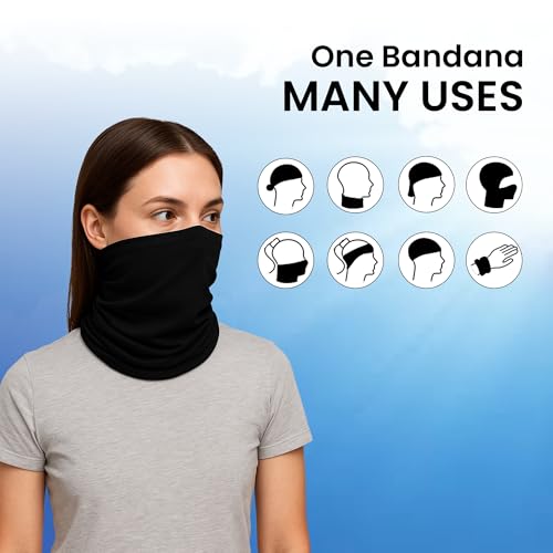 Image of Bandana for Men & Women | UV Protection, Breathable & Lightweight Face Cover | Multipurpose Headwrap, Headband & Neck Scarf for Sports, Outdoor, Travel & Daily Use