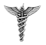 Measures 4.5cm by 4.5cm. Comes with a 90cm black cord. Design is on one side only. Made from metal:pewter. Comes in a grey burlap pouch