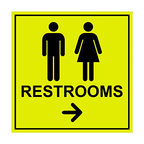 Panneau flèche droite WC autocollant pour résoudre les problèmes d'orientation taille L