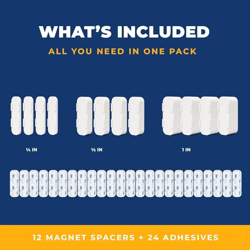 Image of Adhesive Replacement Tape & Sensor Risers for Simplisafe | I24 Magnet Adhesives and 12 Simplisafe Contact Sensor Spacers - Complete Sensor Installation Solution [Device /Magnet NOT Included]