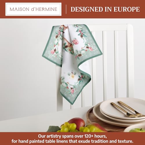 Serviettes de table Maison d'Hermine 100% coton, lot de 4 carrées 45x45 cm lavables - 3