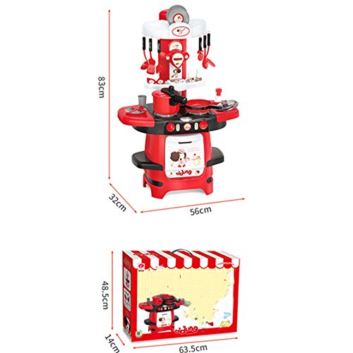 Maxiaoyun Kinderküche Spielzeug Kinder Küche Spielset mit Spielzeug-Zubehör-Set inklusive Moderne Chef-Küche Bunte… – Bild 7
