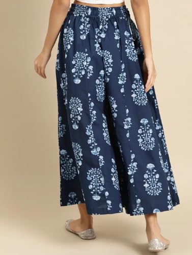 Image of TAG-7 Women Printed Flared Palazzos