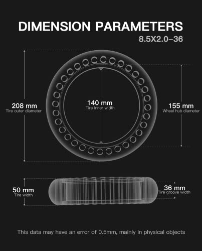 Stio Rubber Solid Tire 8.5 Inch For Gotrax Gxl V2/Xr/Apex Xl Hiboy S2/S2R Xiaomi M365/Pro Kick Scooter Front/Rear Tyre Shock Absorption Honeycomb Explosion-Proof Replacement Accessories 2Pcs #TOP6