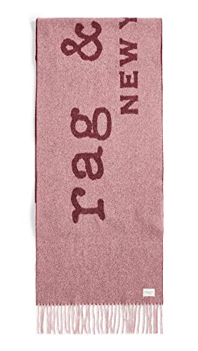 Rag & Bone Women's Addison Skinny Recycled Wool Scarf, Dustypinkw, Pink, Graphic, One Size