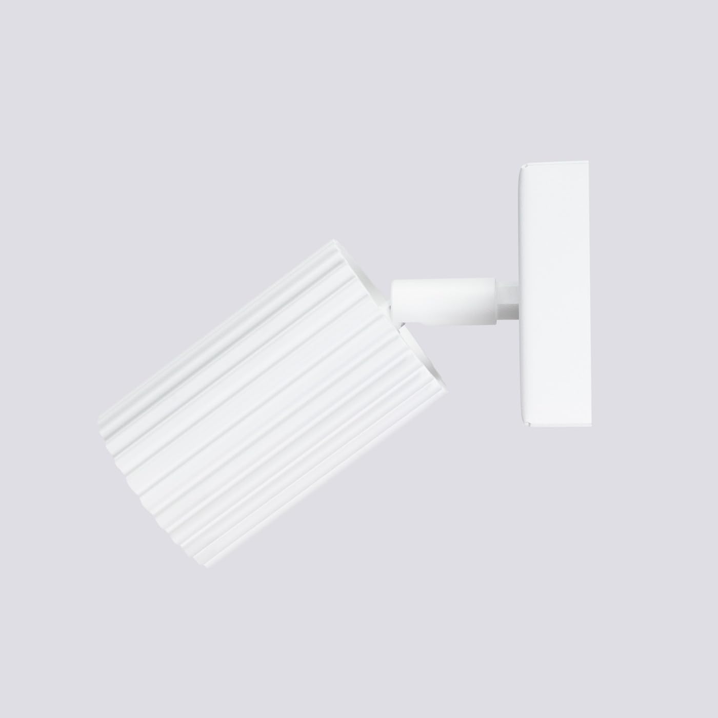 SOLLUX lighting Lampada Da Parete Applique Da Parete In Alluminio 1 Paralume 8 x 16 x 16 cm Karbon Bianco