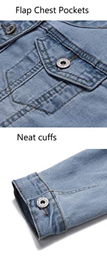 Only Faith Women's Light Blue Round Neck Short Denim Shawl Jacket 3/4 Sleeve4