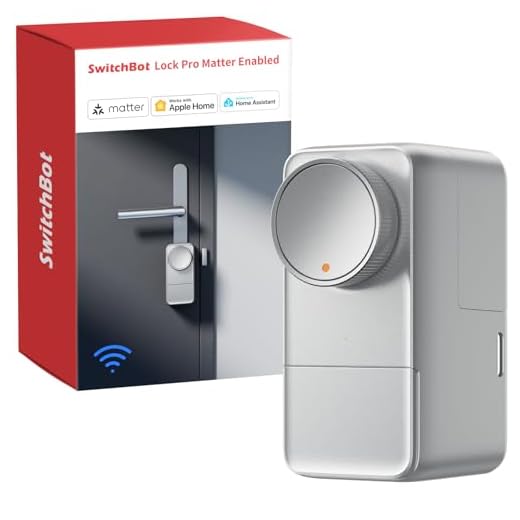 SwitchBot Serrure Connectée WiFi Pro avec Batterie Rechargeable, Matter Over WiFi, Serrure Électronique, Installation Rapide sur Verrou Existants, Compatible Apple Home, Alexa, Google Home, IFTTT
