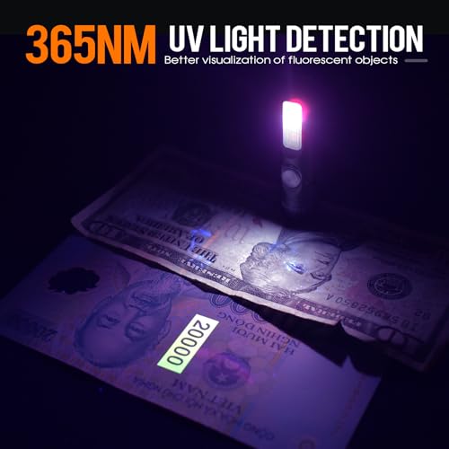 TUNENGE S15Pro Keychain Flashlight Rechargeable with Clip & Magnet,750 High Lumen EDC Pocket Flash Light,Multifunction Mini Side Light and 365nmUV- 11 Lighting Mode — view 4