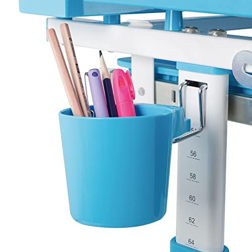 Image of Mount-It! Accessory Kit for Height Adjustable Kids-Desk | Includes LED-Lamp, Book Holder Shelf and Pencil Holder-Cup, Blue, Works with Older Desk Models