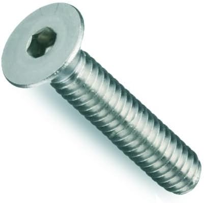 Socket Flat Countersunk Head Cap Screw, 10-24 x 1/2", Alloy Steel, Zinc, Hex Socket (Quantity: 100) Coarse Thread, #10 Hexagonal Allen Bolt, Length: 1/2 inch, Full Thread
