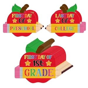 WaaHome First Last Day of School Chalkboard Sign 8×10 Double Sided Back to School Photo Prop Signs for Kids Girls Boys Reusable 1st Day of Preschool Kindergarten to College 15 Grades Supplies