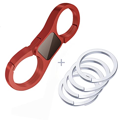 image for Idakekiy Key Chain Quick Release Spring with 4 Key Rings Heavy Duty Ca