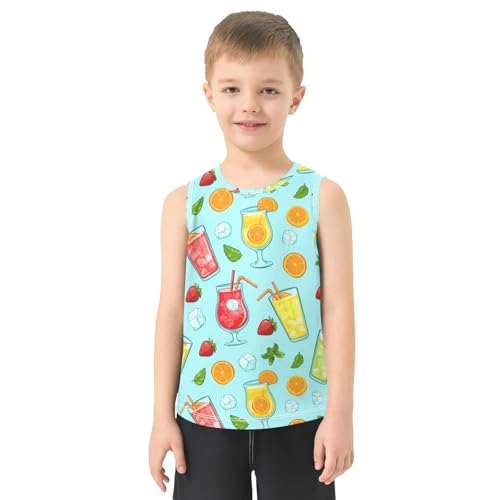 Strawberry Orange Juice Boys Tank Tops Quik Dry Toddler Tank Top Undershirts T-Shirts for Boys,3T2