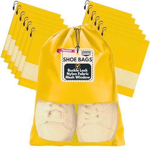 Image of F8WARES 12PK Premium Nylon Shoe Bag for Travel & Storage Travel Organizer for Women & Men Travel Accessories Shoes Bag for Travel - Shoe Bags Pouches Travel Essential - Shoe Cover for Travelling