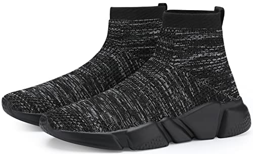 Image of Santiro Walking Shoes for Men Lightweight High Top Sneakers Breathable Knit Athletic Running Shoes Fashion Gym Sports Shoes