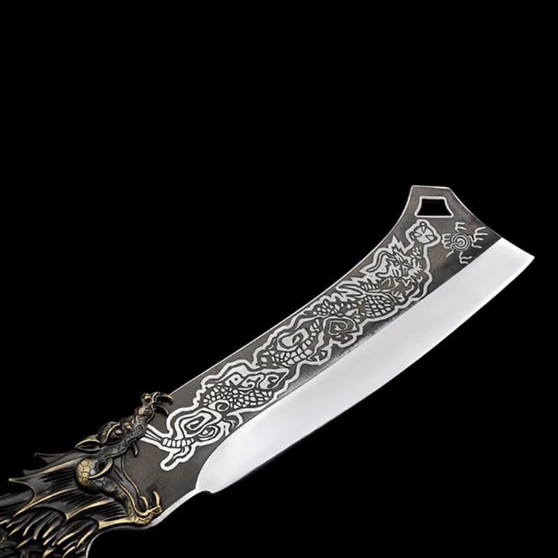 Meat Cleaver,Cleaver Knife 8 Inch Wood Chopper Knife Spring Steel Handmade Forged Sharp Machete Chop Big Bone Longquan Kitchen Hatchet Knife (Color : Knife), LAMAJIGA5844