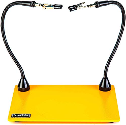 KOTTO Third Hand Soldering Tool PCB Holder Four Magnetic Based With Iron Holder, Flexible Metal Arms Helping Hands Crafts Jewelry Hobby Workshop Helping Station Non-Slip Steel Weighted Base - Thumbnail 6