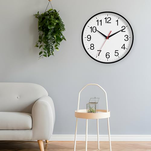 Image of DAXSMY 16 Inch Wall Clock, Large Wall Clocks Battery Operated, Big Silent Non-Ticking Analog Clock Decorative for Living Room, Office, Kitchen, Outdoor,Classroom, Bedroom, Bathroom, School(Black)