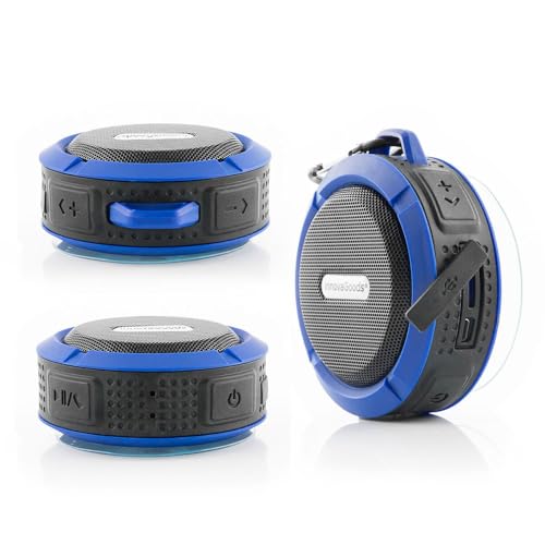 InnovaGoods® Altavoz Bluetooth Potente portatil de hasta 3 Horas de reproducción, IPX4 Impermeable y 5W, Color Azul/Negro