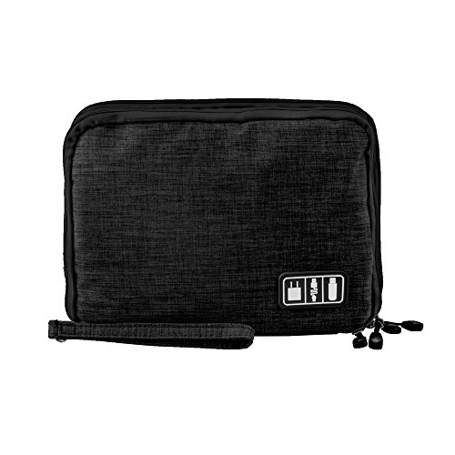 Sacoche Organisateur des Accessoires, P.KU.VDSL Sac Rangement Imperméable Organisateur de Câbles Électronique 2 Douches avec Fermeture Éclair