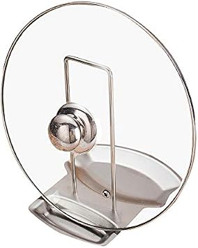 CHuangQi Kitchen Lid and Spoon Rest, Cooking Spoon andSpatula Rest,Saucepan Lid Holder, Stainless Steel 1 Set