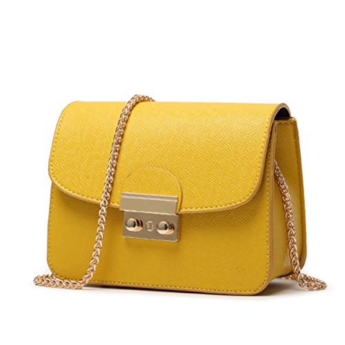 Générique Petits sacs de soirée pour femmes Sac à bandoulière Chaîne Épaule Soirée Pochette Rouge Bourse Noire (jaune)