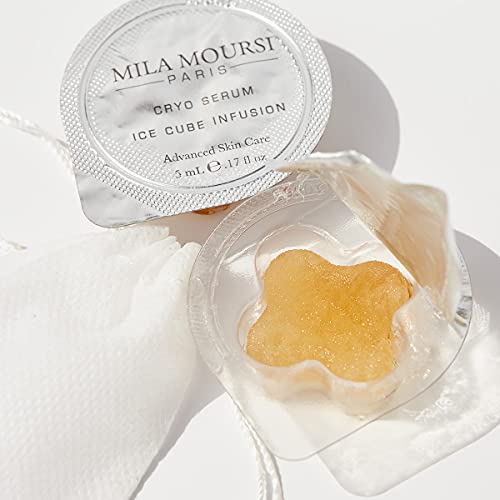 Mila Moursi | Cryo Serum Ice Cube Infusion | Cryotherapy Facial Treatment | Combats Puffiness & Inflammation While Hydrating & Restoring Skin’s Natural Radiance | Monodoses - 8 X 5 Ml #TOP4