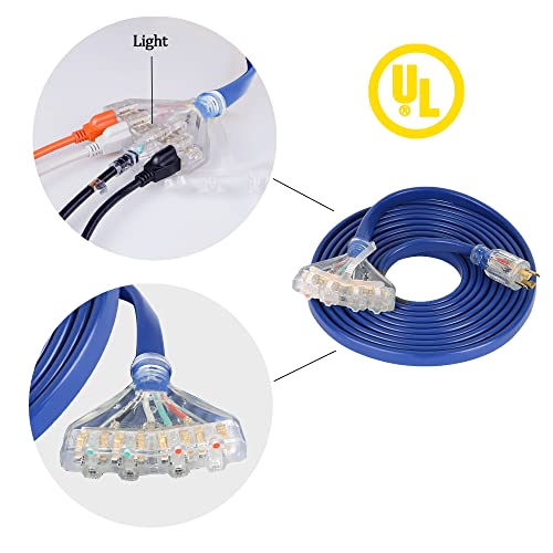 S7 25 Feet Heavy Duty Generator Adaptor Extension Cord,Locking Cord,NEMA L14-30P/Four 5-20R, 4 Prong 10 Gauge Flexible Generator Cable - Thumbnail 3